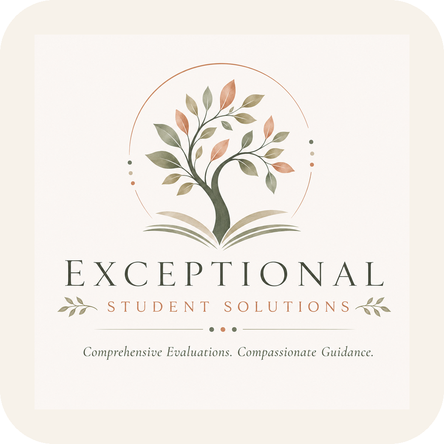 Exceptional Student Solutions tree and open book logo